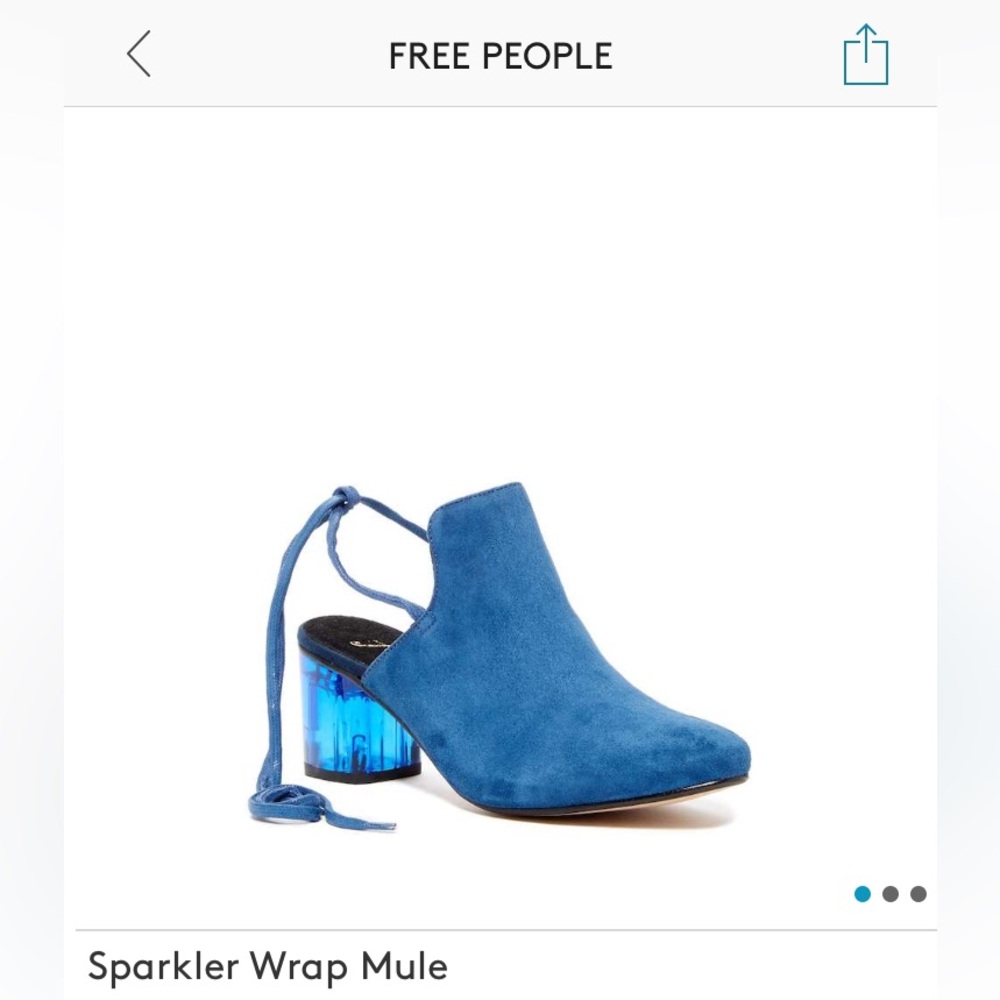 Free People Vibrant Blue Suede Wrap Mule